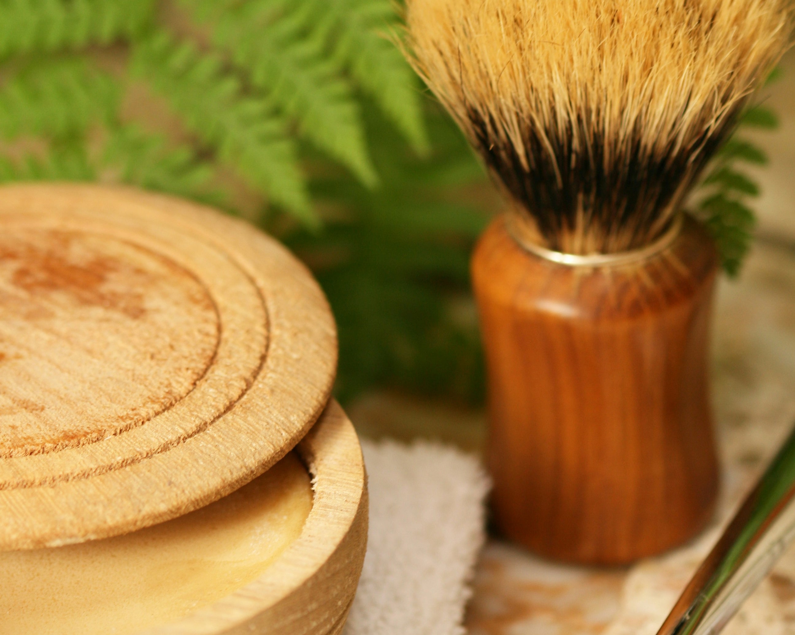 A shaver and shaving brush