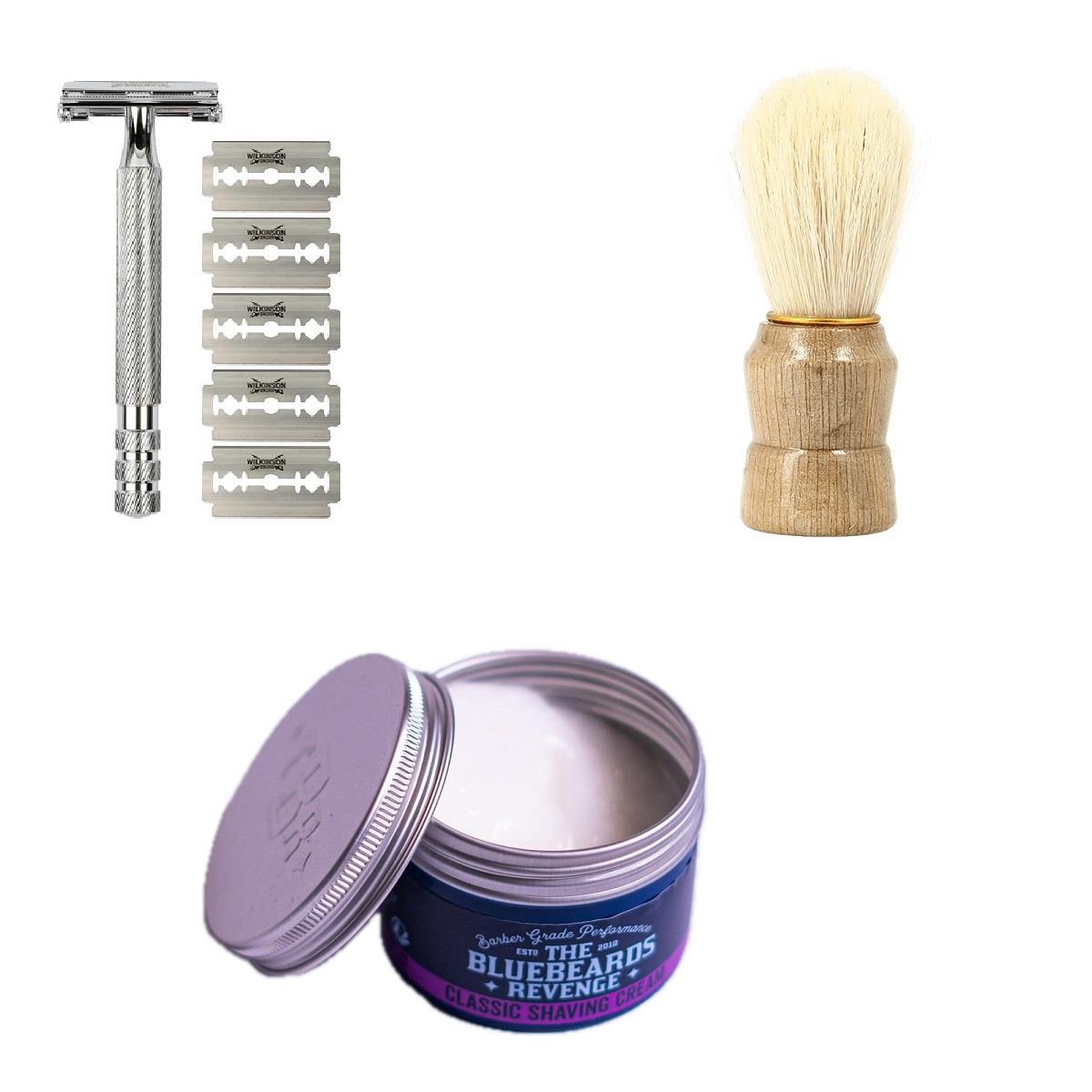 Basic Shaving Razor Beginners Shaving Cream, Razor & Shaving Brush Kit – The Groomed Man