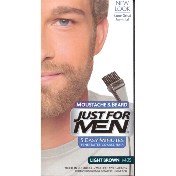 Just For Men Moustache & Beard Brush-In Colour Gel - Choose your colour-Light Brown M25-0