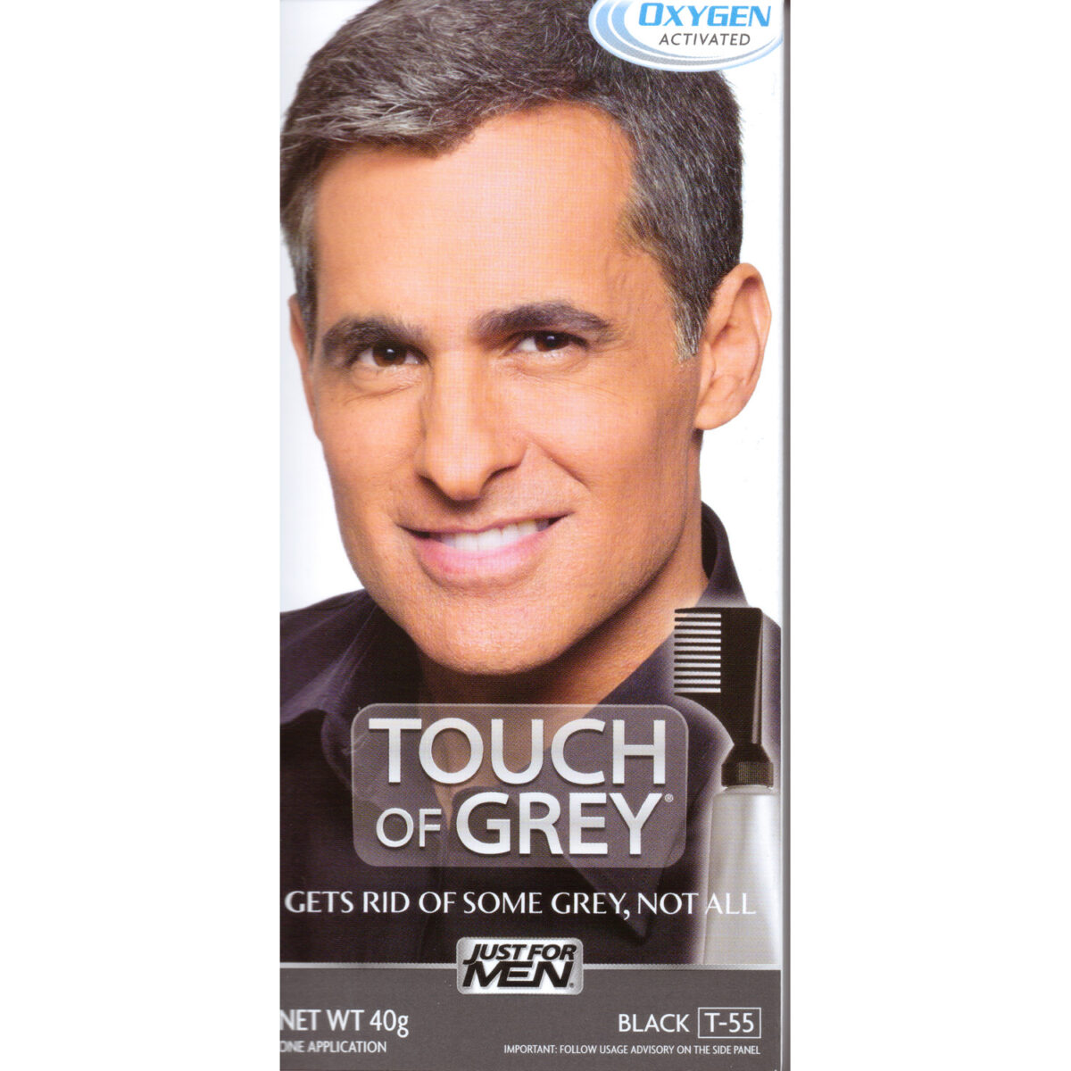 Touch Of Grey Mens Hair Treatment - Black Grey T55-0