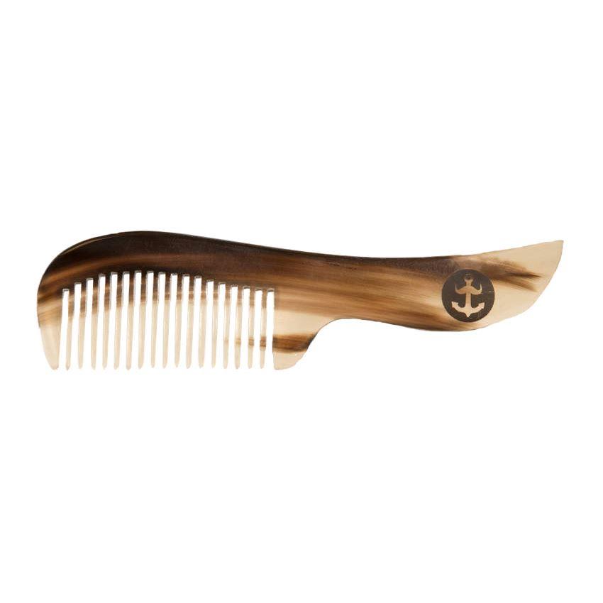 The Brighton Beard Company Ox Horn Moustache Comb with Handle and Case-0